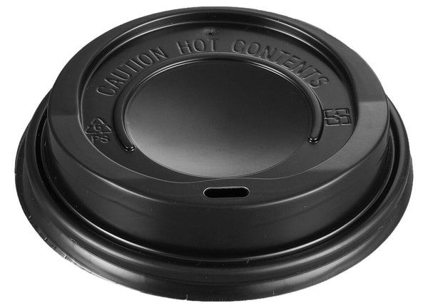 90MM PS BLACK LID - HOLE (1000pcs)